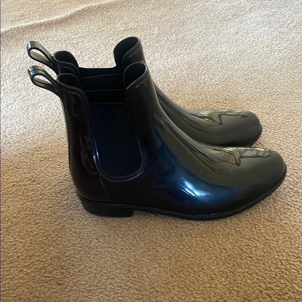 Black Glossy Rain Boots